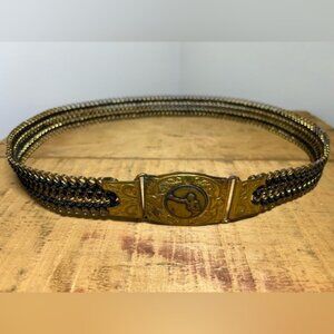 Vintage 50s Martin Brass Weave Rope Boxing Emblem Belt